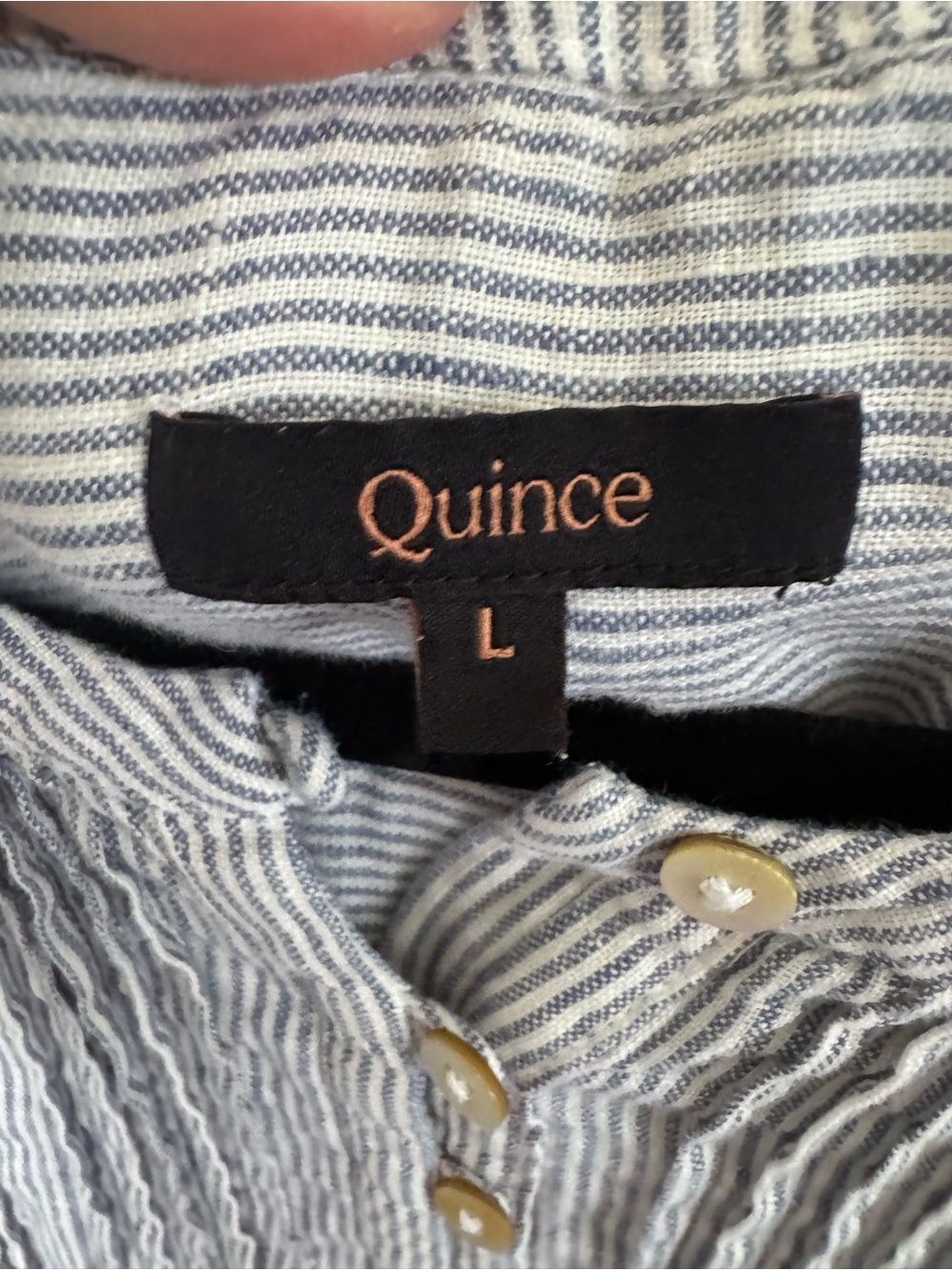 Quince Blue and White Striped Sleeveless Linen Dress - Picture 2 of 11